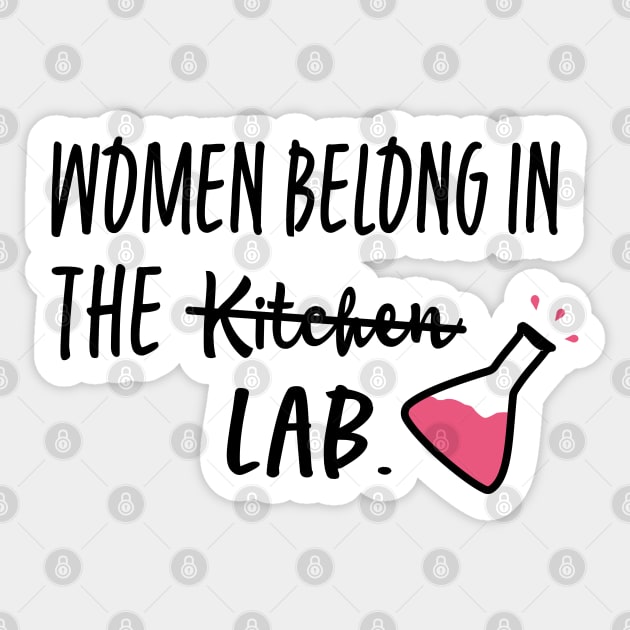 Women Belong In The Lab Sticker by ScienceCorner